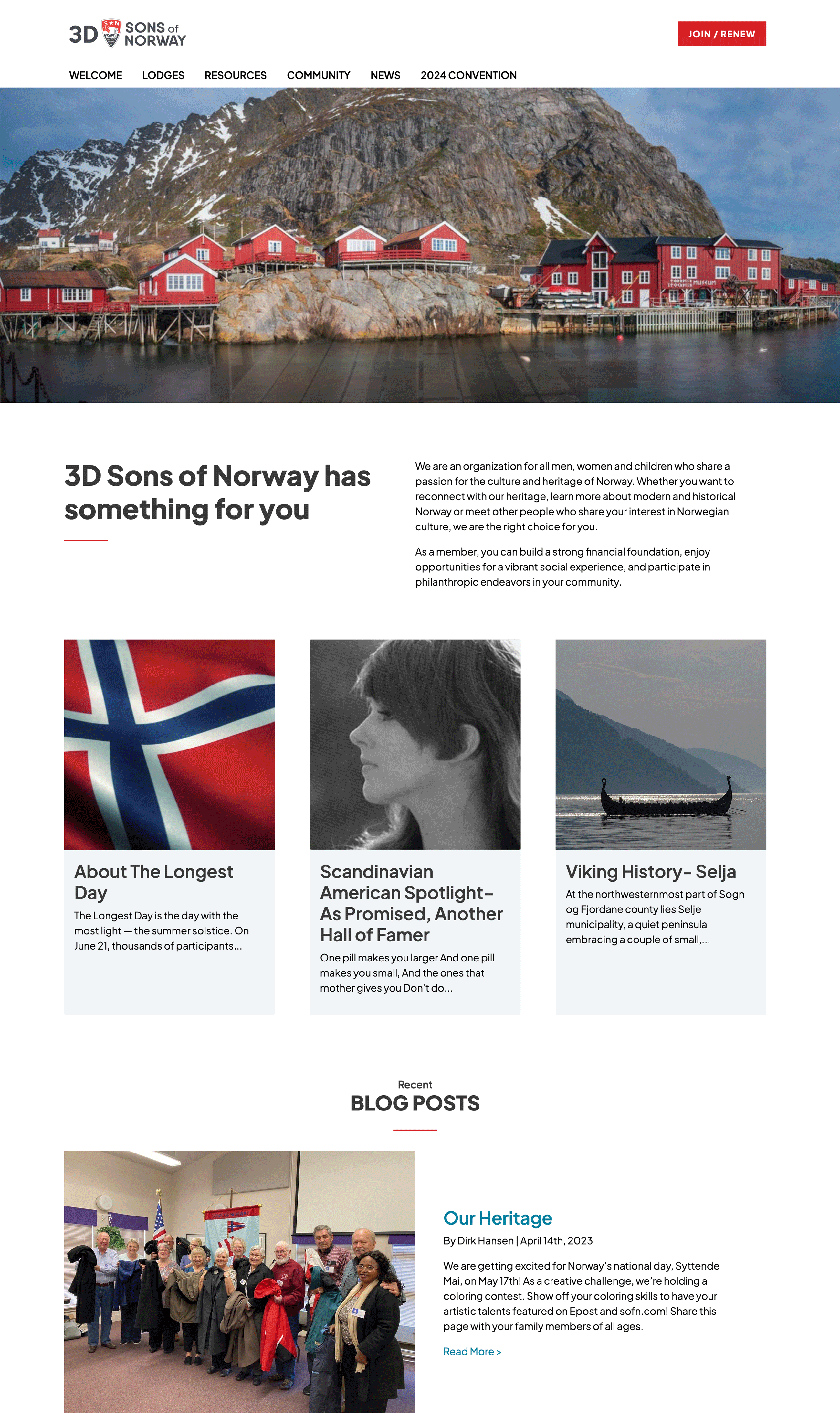 sons of norway website cropped-page screenshot